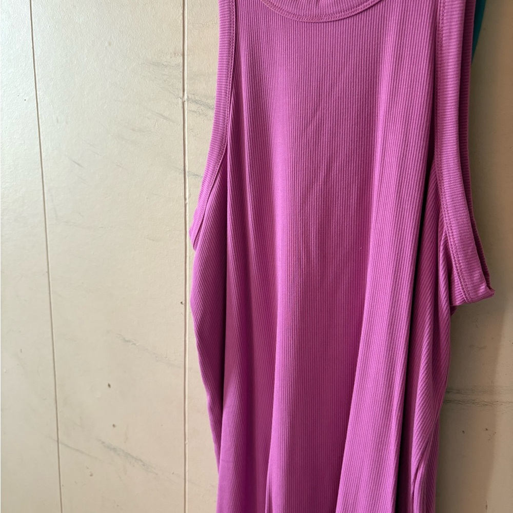 Sleeveless Pink Ribbed Top